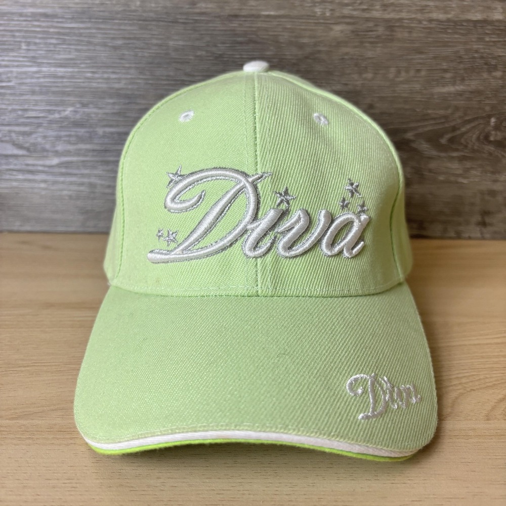 Diva Hat Cap Strap Back Embroidered Script Womens Classic Baseball Cap